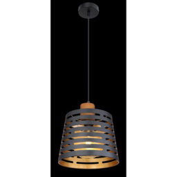 Luminosa Lighting Luminosa Ablona 25Cm Cylindrical Pendant Ceiling Light Matt Black 1X E27 - thumbnail 4