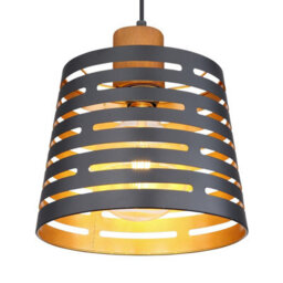 Luminosa Lighting Luminosa Ablona 25Cm Cylindrical Pendant Ceiling Light Matt Black 1X E27 - thumbnail 3