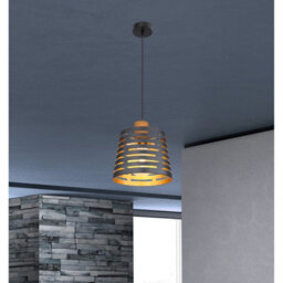 Luminosa Lighting Luminosa Ablona 25Cm Cylindrical Pendant Ceiling Light Matt Black 1X E27 - thumbnail 5