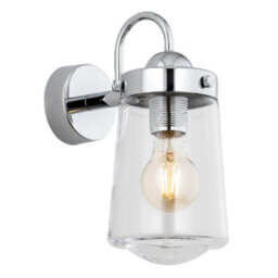 Luminosa Lighting Luminosa Pasadena Outdoor Wall Lantern Transparent, Chrome Ip44 - thumbnail 1