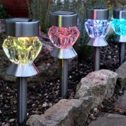 Smart Solar Led Crystal Effect Stake Light (4 Pack) Colour Changing And White - thumbnail 3