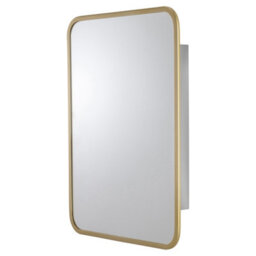 Croydex Compact Brass Effect Single Bathroom Wall Cabinet With Mirrored Door (H)603mm (W)453mm - thumbnail 1