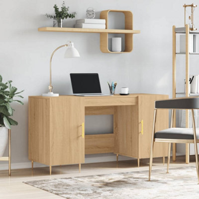 Berkfield Desk Sonoma Oak 140X50X75 Cm Engineered Wood - image 1
