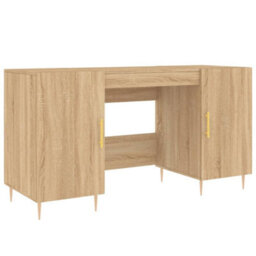 Berkfield Desk Sonoma Oak 140X50X75 Cm Engineered Wood - thumbnail 2