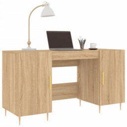 Berkfield Desk Sonoma Oak 140X50X75 Cm Engineered Wood - thumbnail 3