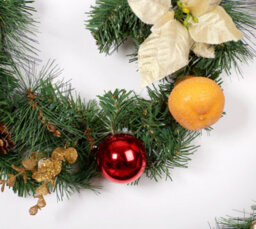Best Artificial 12Ft / 360Cm Copper Bronze Decorated Christmas Garland With Gold Dusted Acorns And 100 Warm White Battery Led's - thumbnail 2