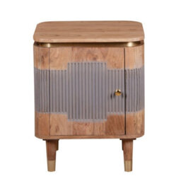 Wyld Haus Idaho Natural Acacia Wood And Brass 2 Door Cabinet - thumbnail 2