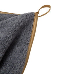Living And Home 3 Pack Polyester Bath Towels Gold Line Trim Soft Absorbent Hanging Loop Bathroom Towel Set - thumbnail 7