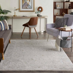 Light Grey Bordered Floral ,traditional Persian Rug For Bedroom & Living Room-119Cm X 180Cm - thumbnail 2