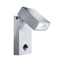 Lighting Collection Alexandra Stainless Steel Led Outdoor Wall Light With Pir - thumbnail 1