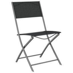 Vidaxl Folding Outdoor Chairs 4 Pcs Black Steel And Textilene - thumbnail 3