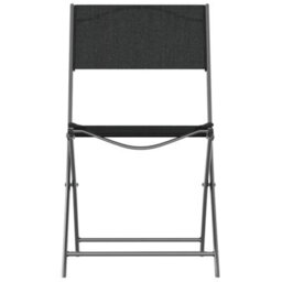 Vidaxl Folding Outdoor Chairs 4 Pcs Black Steel And Textilene - thumbnail 4