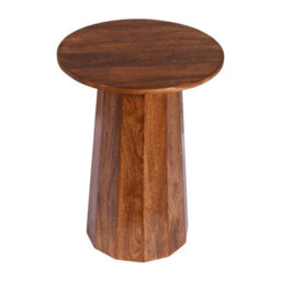 Elm Home And Products Elm Home And Garden Round Side End Lamp Table Dark Oak Finish  Solid Mango Wood Fully Assembled 60Cm High X 45Cm Wide X 45Cm Deep - thumbnail 2