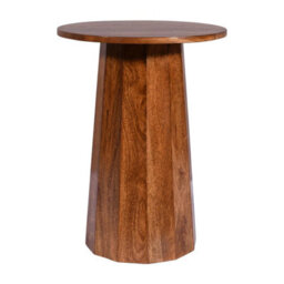 Elm Home And Products Elm Home And Garden Round Side End Lamp Table Dark Oak Finish  Solid Mango Wood Fully Assembled 60Cm High X 45Cm Wide X 45Cm Deep