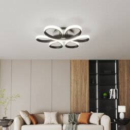 Living And Home Black 74Cm 1 Light Curved Linear Acrylic Flush Mount Led Cool White Ceiling Light Fixture - thumbnail 4