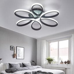 Living And Home Black 74Cm 1 Light Curved Linear Acrylic Flush Mount Led Cool White Ceiling Light Fixture - thumbnail 3