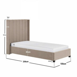Flair Tiggy Single Ottoman Bed Beige Velvet - thumbnail 6