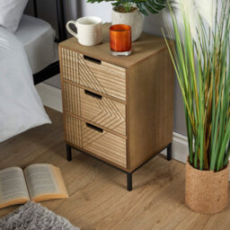 Home Source Mundesley 3 Drawer Bedside - thumbnail 2