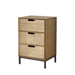 Home Source Mundesley 3 Drawer Bedside - thumbnail 8