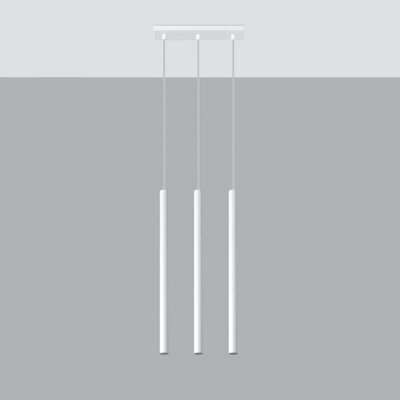 Sollux Lighting Pastelo Steel White 3 Light Classic Pendant Ceiling Light - image 1