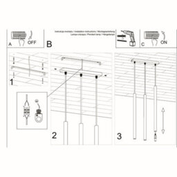 Sollux Lighting Pastelo Steel White 3 Light Classic Pendant Ceiling Light - thumbnail 5