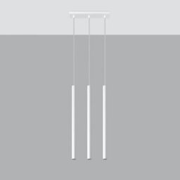 Sollux Lighting Pastelo Steel White 3 Light Classic Pendant Ceiling Light - thumbnail 1