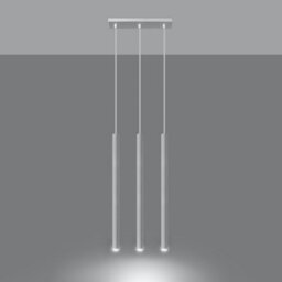 Sollux Lighting Pastelo Steel White 3 Light Classic Pendant Ceiling Light - thumbnail 2