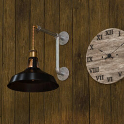 Industrial 20Cm Conduit Steel Plumbing Pipe Wall Light Modern Black Barn Shade E27 Lamp Holder Fitting Wall Scone With Bulb - thumbnail 6