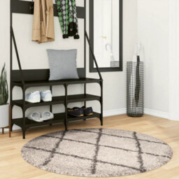 Berkfield Shaggy Rug Pamplona High Pile Modern Beige And Anthracite Size  120 Cm - thumbnail 1