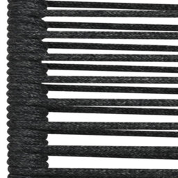 Berkfield 9 Piece Garden Dining Set Cotton Rope And Steel Black - thumbnail 9