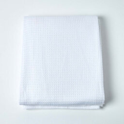 Homescapes Organic Cotton Waffle Blanket/ Throw White, 178 X 228 Cm - thumbnail 2