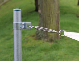 Kookaburra 3M Silver Galvanised Steel Tall Round Shade Sail Garden Patio Fixing Pole With Bracket Clamp - thumbnail 2