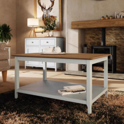 Fwstyle Taberno Coffee Table White Linen (H) 46 (W) 90 (D) 60Cm