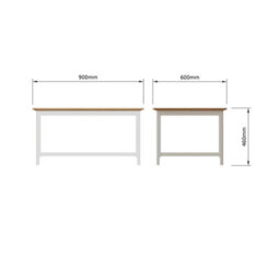 Fwstyle Taberno Coffee Table White Linen (H) 46 (W) 90 (D) 60Cm - thumbnail 6