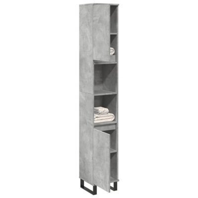 Berkfield Bathroom Cabinet Concrete Grey 30X30X190 Cm Engineered Wood - image 1