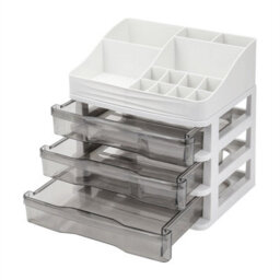 Transparent Drawers-3 Drawers 13 Compartment Beauty Cosmetic Organiser Makeup Tray - thumbnail 3