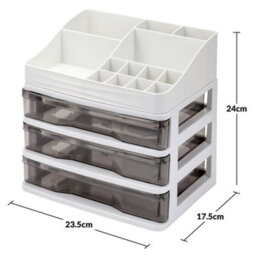Transparent Drawers-3 Drawers 13 Compartment Beauty Cosmetic Organiser Makeup Tray - thumbnail 2