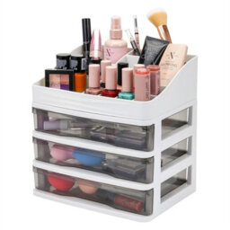 Transparent Drawers-3 Drawers 13 Compartment Beauty Cosmetic Organiser Makeup Tray - thumbnail 1