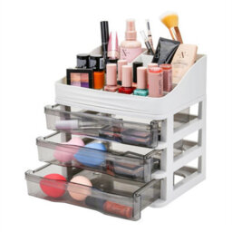 Transparent Drawers-3 Drawers 13 Compartment Beauty Cosmetic Organiser Makeup Tray - thumbnail 4