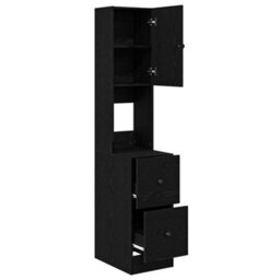 Berkfield Modern Kitchen Cabinet With Drawer With Door Black Oak Engineered Wood - thumbnail 5