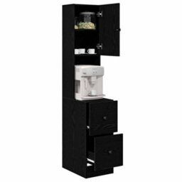 Berkfield Modern Kitchen Cabinet With Drawer With Door Black Oak Engineered Wood - thumbnail 3