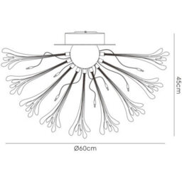 Luminosa Lighting Luminosa Love Ceiling Small 9 Light G4 Polished Chrome/white Glass, Not Led/cfl Compatible - thumbnail 4