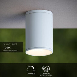 Lucide Tubix Outdoor Flush Ceiling Light White - thumbnail 2