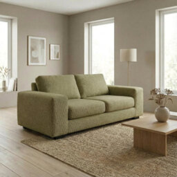 Abakus Direct Boston 3 Seater Sofa In Olive Green Basket Weave - thumbnail 2