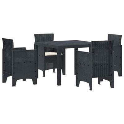 Berkfield Modern Garden Dining Set 5 Pcs Anthracite Polt Rattan - image 1
