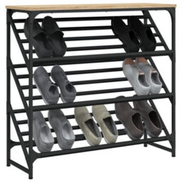 Berkfield Shoe Rack Sonoma Oak 90X30X85 Cm Engineered Wood - thumbnail 3
