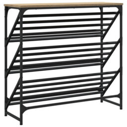 Berkfield Shoe Rack Sonoma Oak 90X30X85 Cm Engineered Wood - thumbnail 6