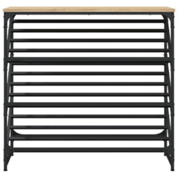 Berkfield Shoe Rack Sonoma Oak 90X30X85 Cm Engineered Wood - thumbnail 4