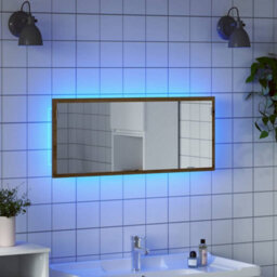Walplus Led Bathroom Mirror Artisan Oak 100X8.5X37 Cm Engineered Wood - thumbnail 1