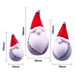 3 X Ceramic Christmas Gonk Ornaments - Freestanding Scandi Gnome Family Figurines With Xmas Hats, Novelty Home Festive Decorations - thumbnail 4
